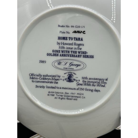 Gone With The Wind " Home To Tara" Bradford Exchange Collectors Plate New In Box - Picture 4 of 4